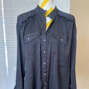 Democracy silky button down shirt
